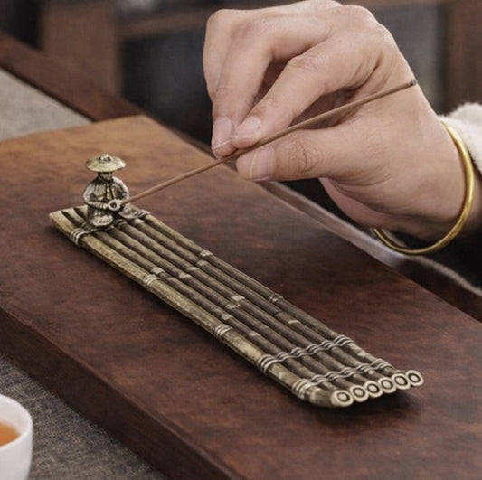 Bamboo Raft Incense Burner – Zen Meditation Decor