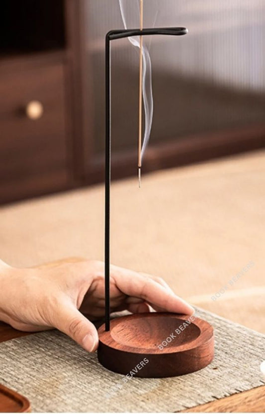 Iron & Wood Inverted Incense Burner – Zen Hanging Design