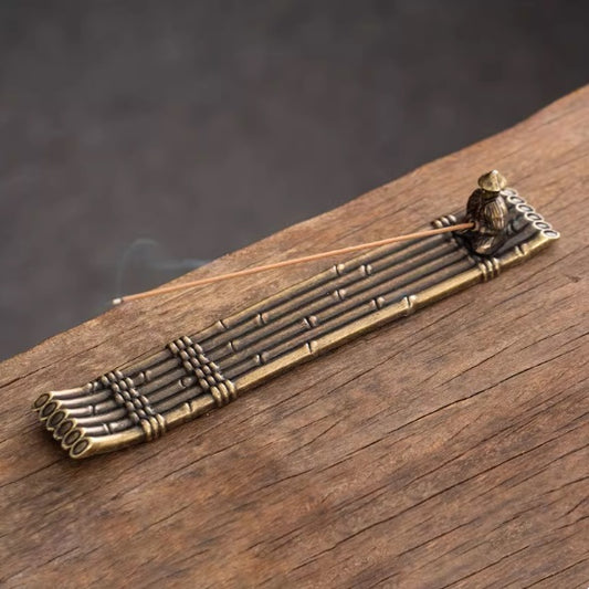 Bamboo Raft Incense Burner – Zen Meditation Decor