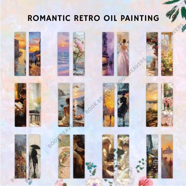 Ink Painting Paper Bookmark Set - 24 Pcs