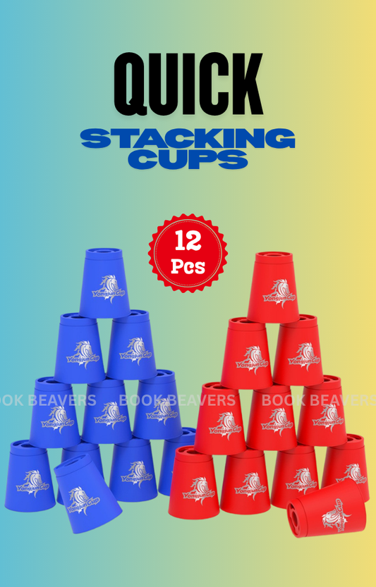 Quick Stacks Cups, 12 PC of Sports Stacking Cups Speed Training Game | Top Grade Materials, Low Friction