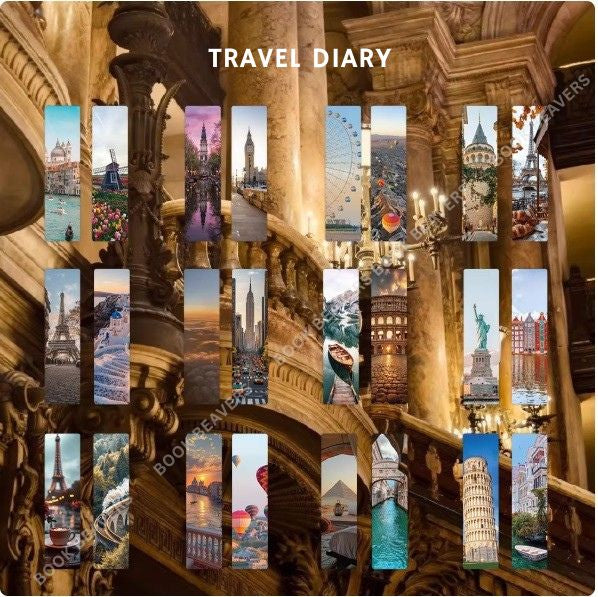 Ink Painting Paper Bookmark Set - 24 Pcs